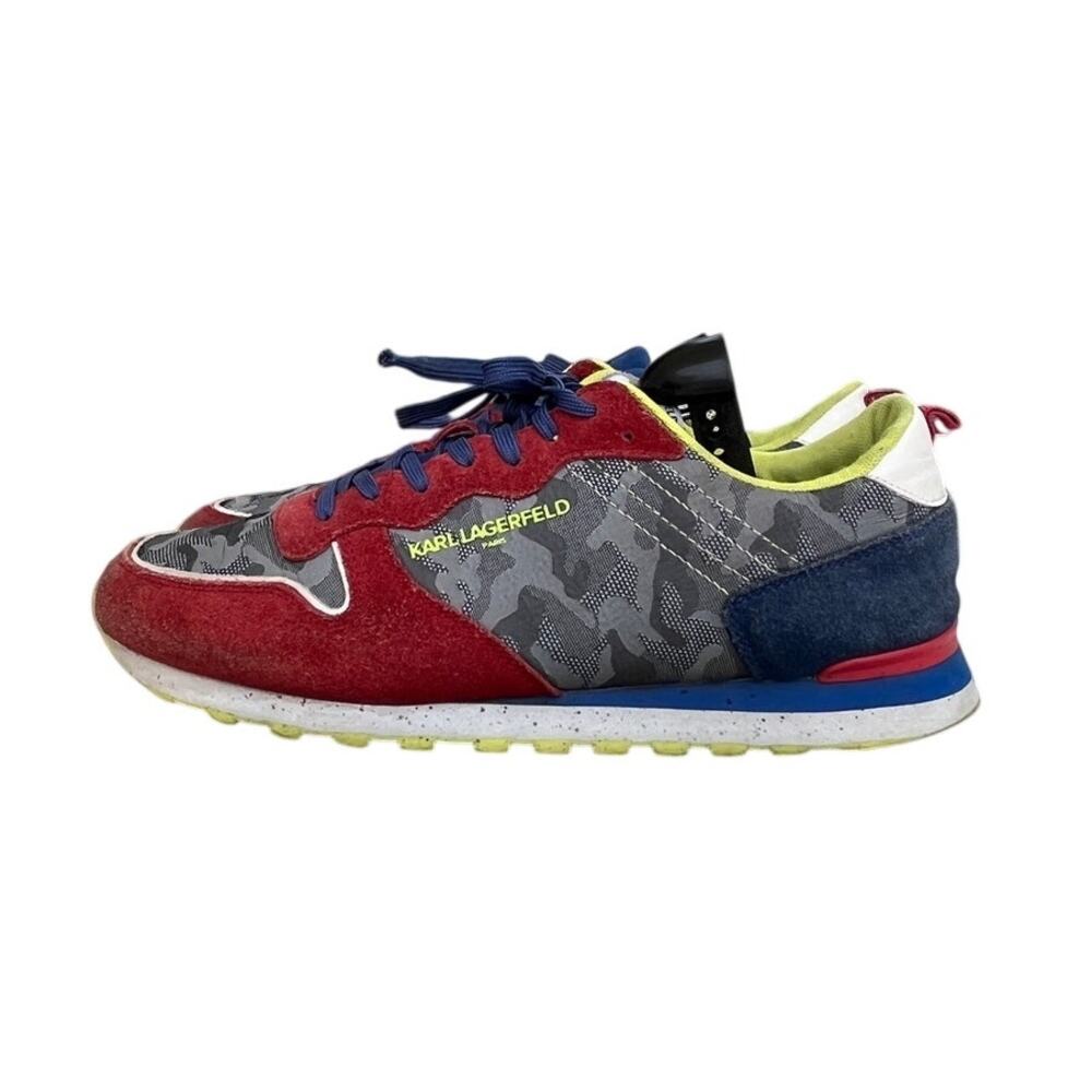 Karl Lagerfeld Paris Men's Suede & Camo Speckled Sole Running Sneakers Size 11.5